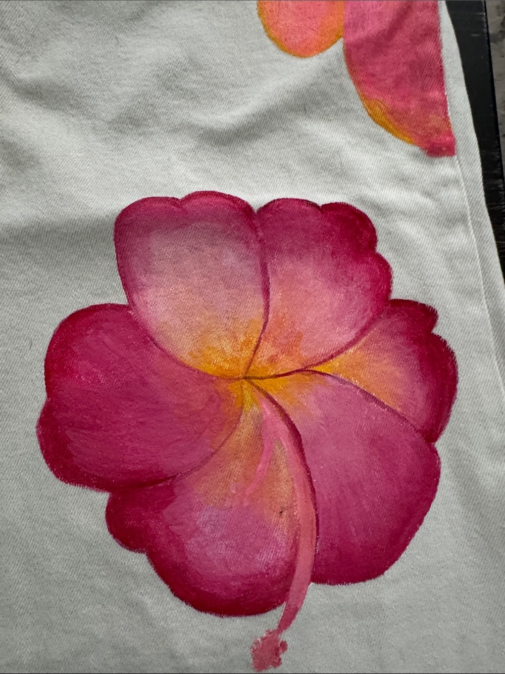 Free Assembly Hand-Painted Floral Wide Leg Jeans Size 6 - Picture 4 of 9